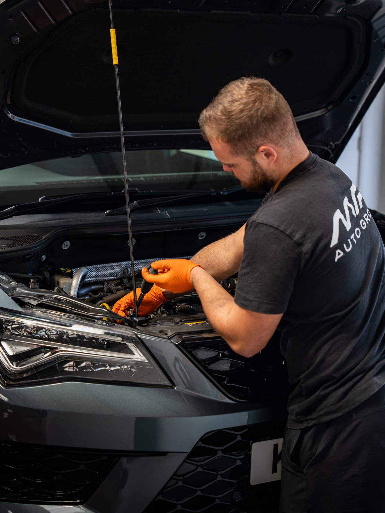 Preparation work under the bonnet at MP Auto Group in Shrewsbury